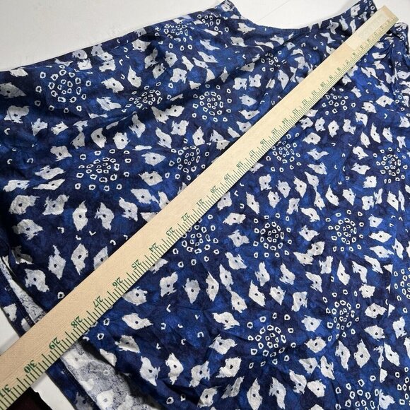 Lane Bryant Women’s Size 22/24 Ruffle Neck Woven & Knit Top Blue Shibori Diamond - Picture 10 of 10